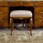 Klassieke stijl poef in hout bedekt met stof gemaakt in Italië - Cambrige Viadurini