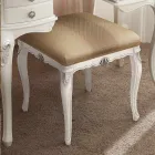 Klassieke stijl poef in hout bedekt met stof gemaakt in Italië - Cambrige Viadurini