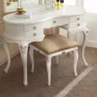 Klassieke stijl poef in hout bedekt met stof gemaakt in Italië - Cambrige Viadurini