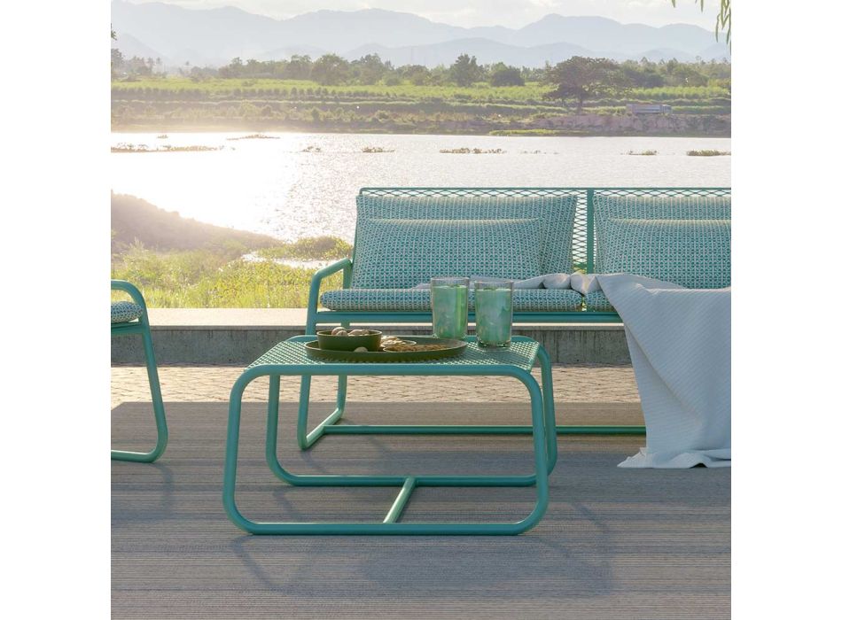 Poef salontafel voor het tuinontwerp in gekleurd metaal Made in Italy - Karol Viadurini