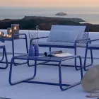 Poef salontafel voor het tuinontwerp in gekleurd metaal Made in Italy - Karol Viadurini