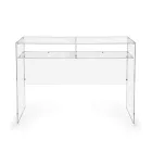 Praktisch vrijstaand bureau van transparant plexiglas, gemaakt in Italië - Ghea Viadurini