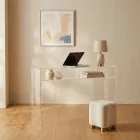 Praktisch vrijstaand bureau van transparant plexiglas, gemaakt in Italië - Ghea Viadurini