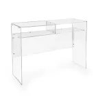 Praktisch vrijstaand bureau van transparant plexiglas, gemaakt in Italië - Ghea Viadurini