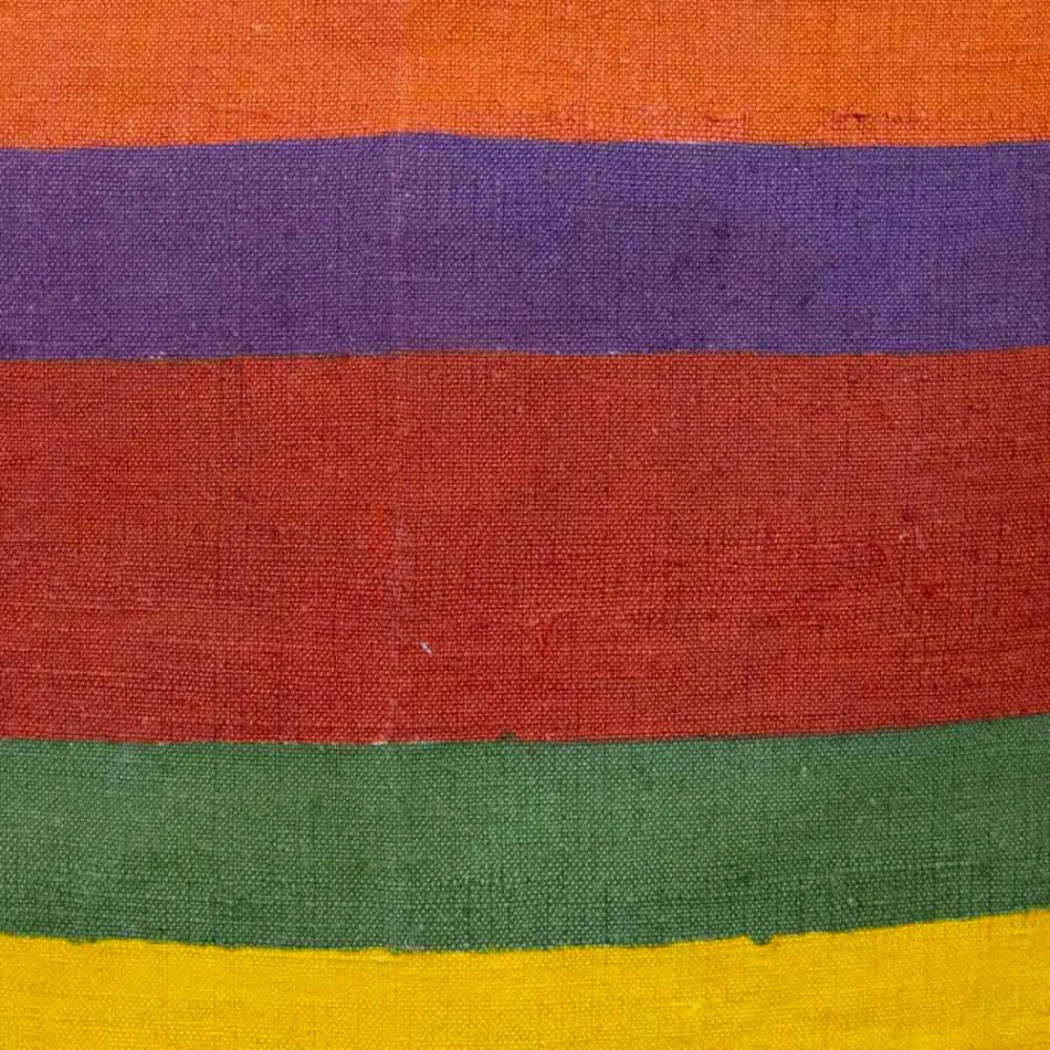 Kostbare handgeschilderde hennep handgemaakte schort gemaakt in Italië - merken Viadurini