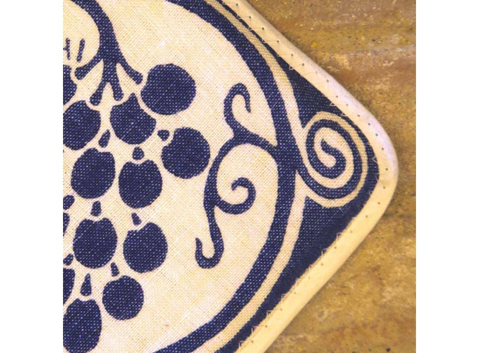 Pannenlappen van Italiaanse kunst in puur linnen met handafdruk uit één stuk - merken Viadurini