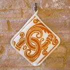 Pannenlappen van Italiaanse kunst in puur linnen met handafdruk uit één stuk - merken Viadurini