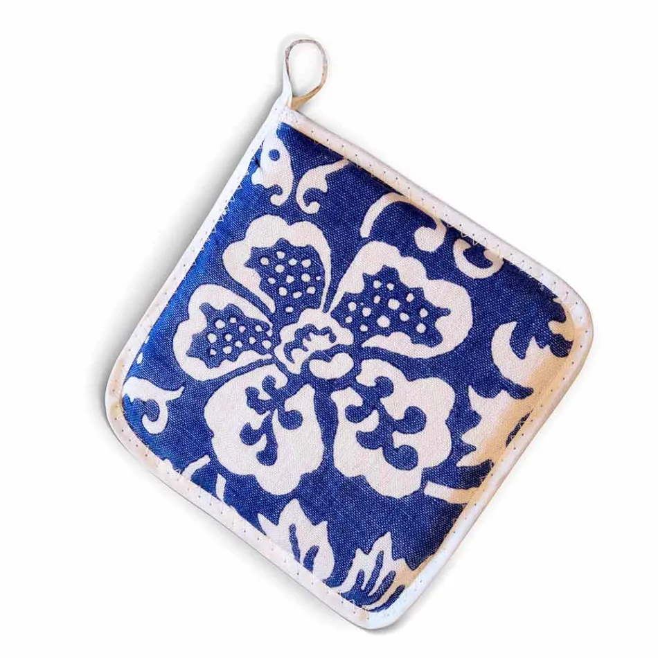 Pannenlappen van Italiaanse kunst in puur linnen met handafdruk uit één stuk - merken Viadurini