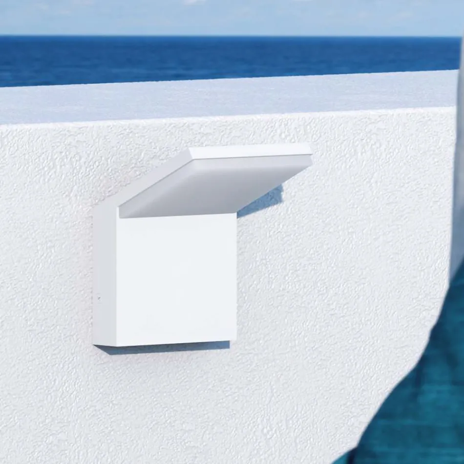 18W LED buitenwandlamp in wit of zwart aluminium - Nerea Viadurini