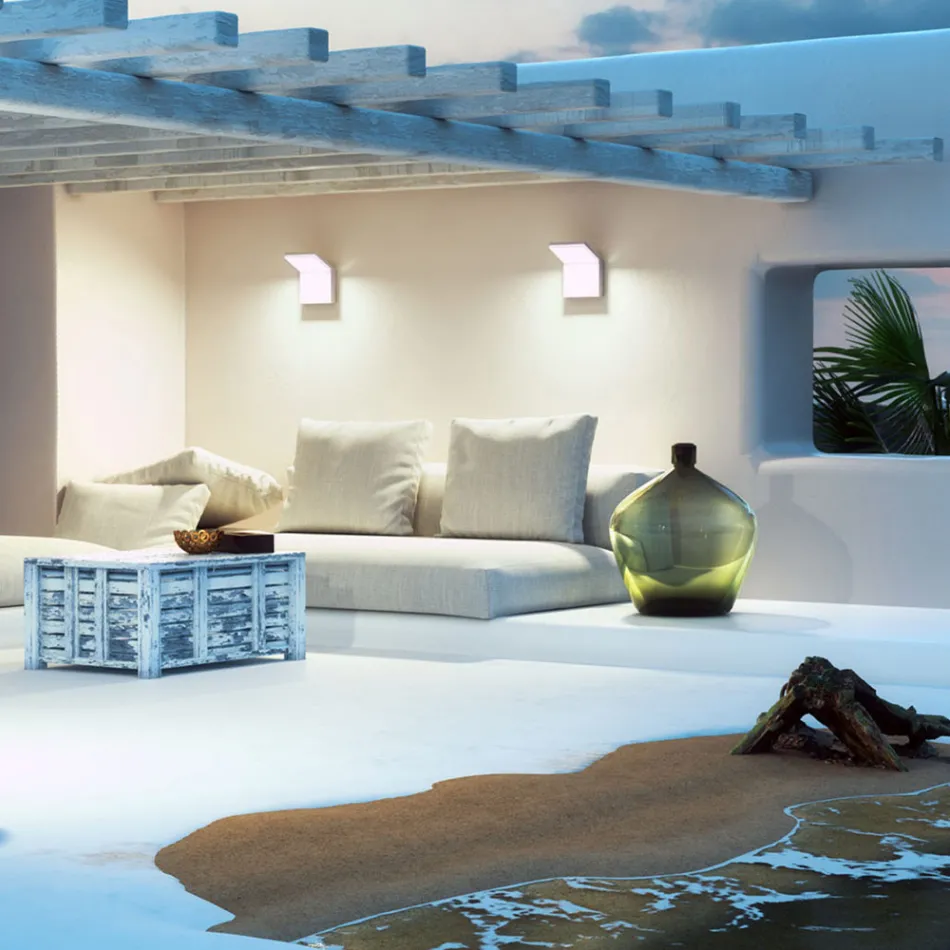 18W LED buitenwandlamp in wit of zwart aluminium - Nerea Viadurini