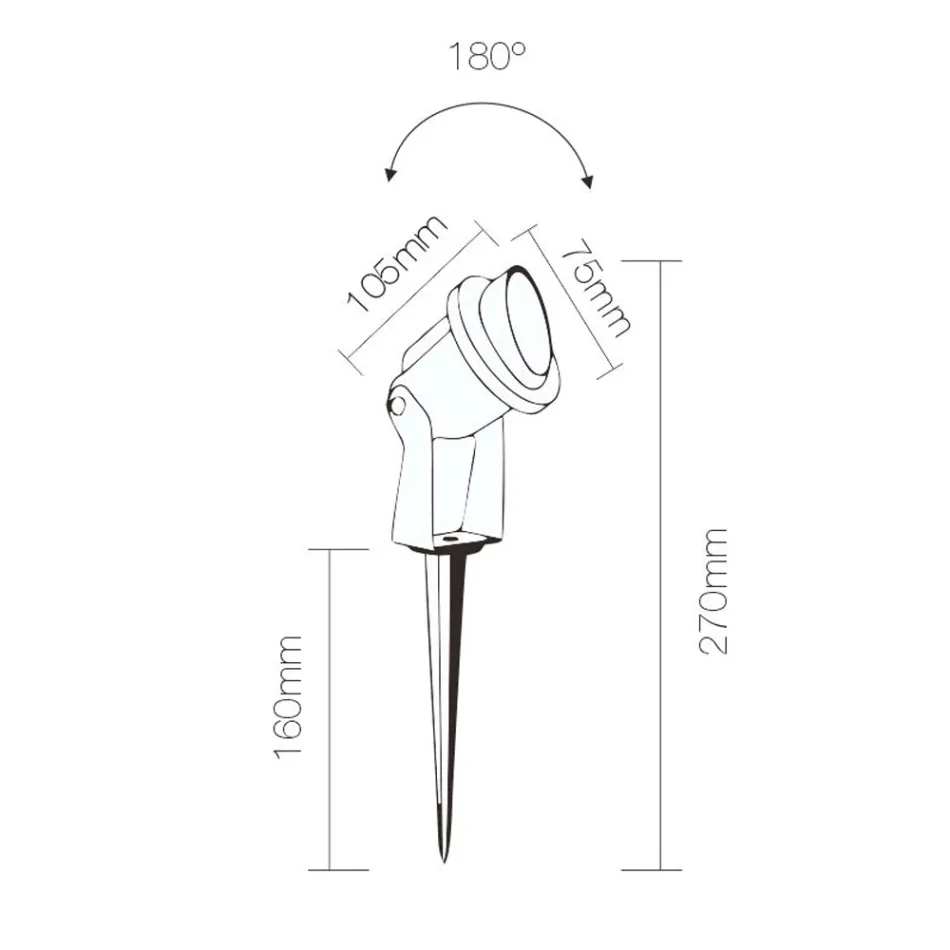 Led-buitenspot in mat zwart aluminium 4 stuks - Oliver Viadurini