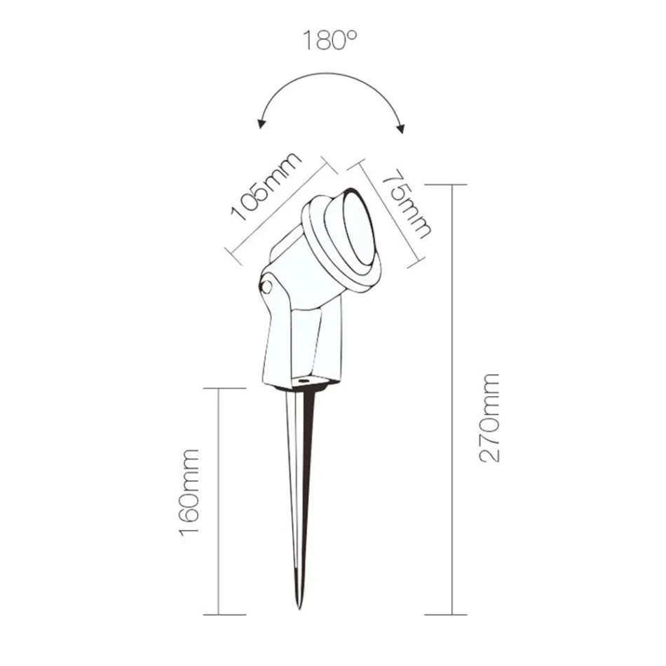 Projector LED Inbouwspot in Mat Zwart Aluminium 4 Stuks - Obrina Viadurini
