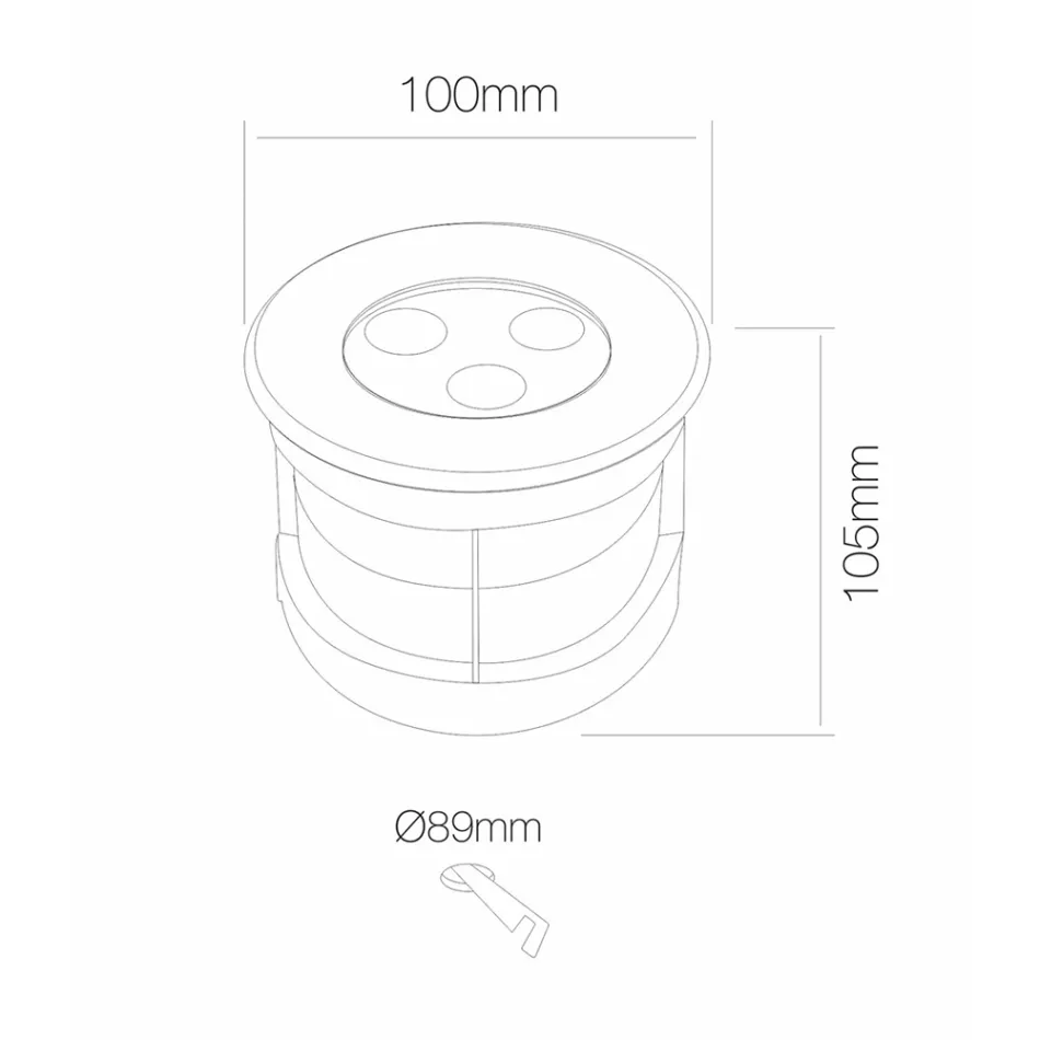 Ronde schijnwerper met LED buiten in roestvrij staal - Dakota Viadurini