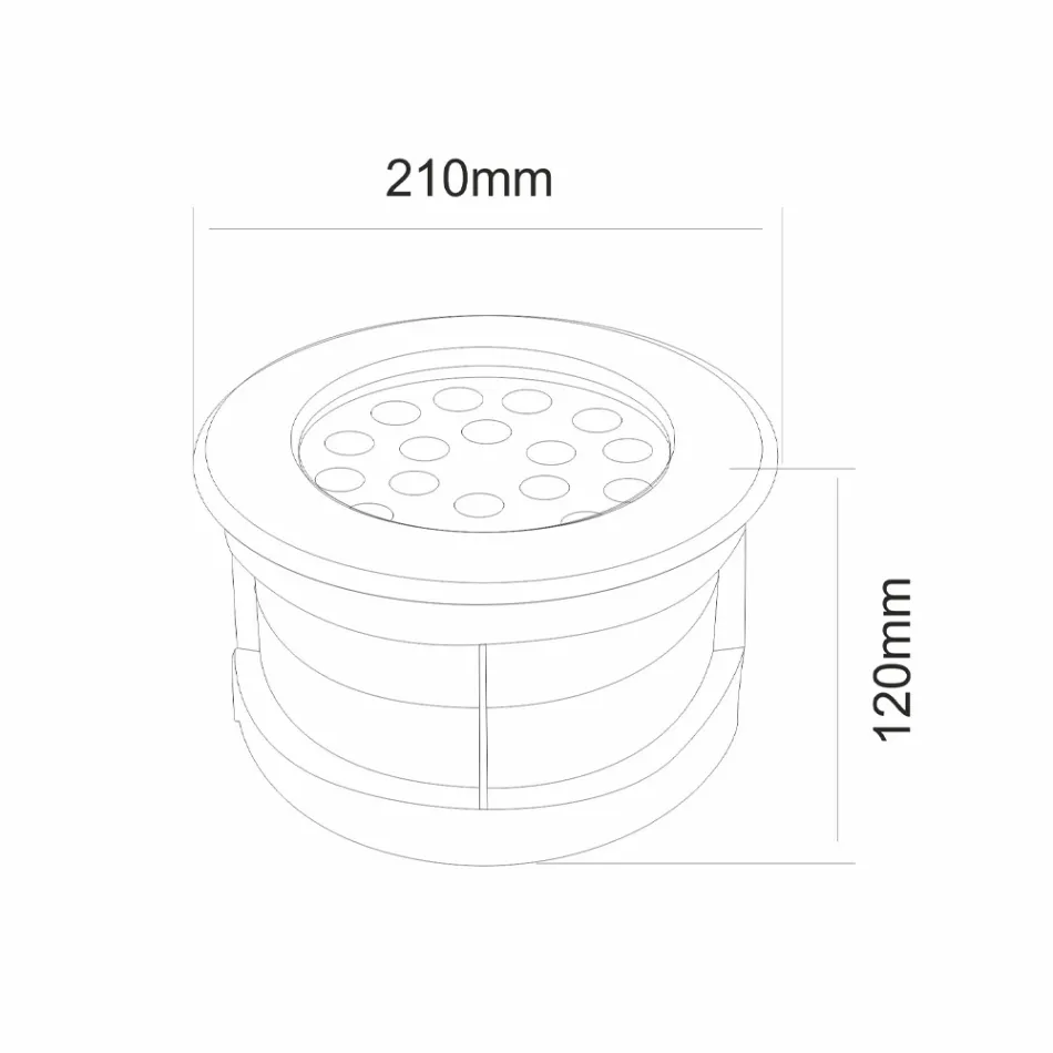 Ronde schijnwerper met LED buiten in roestvrij staal - Dakota Viadurini