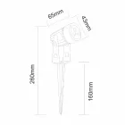 6-delige aluminium ronde spot met led-buitenprojector - Erio Viadurini