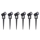 6-delige aluminium ronde spot met led-buitenprojector - Erio Viadurini