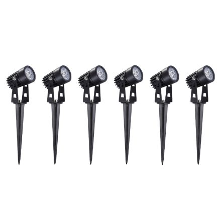 6-delige aluminium ronde spot met led-buitenprojector - Erio Viadurini