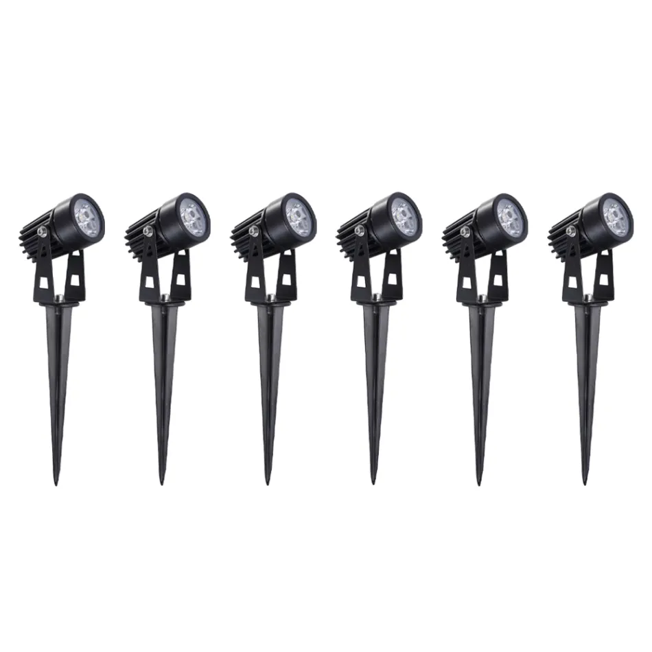 6-delige aluminium ronde spot met led-buitenprojector - Erio Viadurini