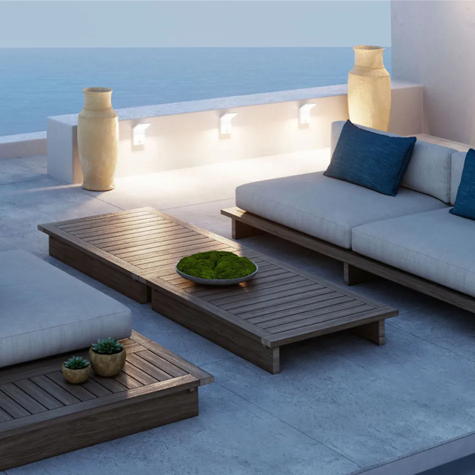 Aluminium led-buitenprojector met bewegingssensor - Nerea Viadurini