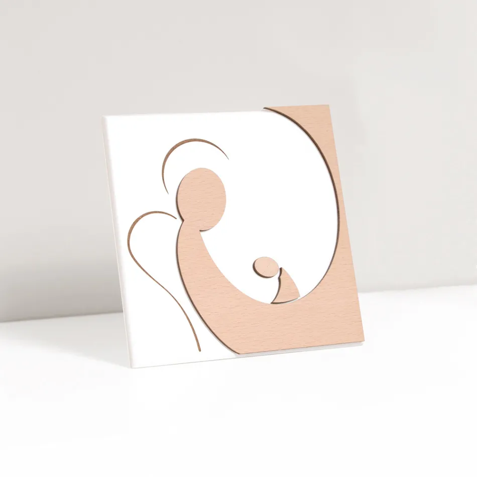 Kleine afbeelding van de moedersengel lasergegraveerd Made in Italy - Augustina Viadurini