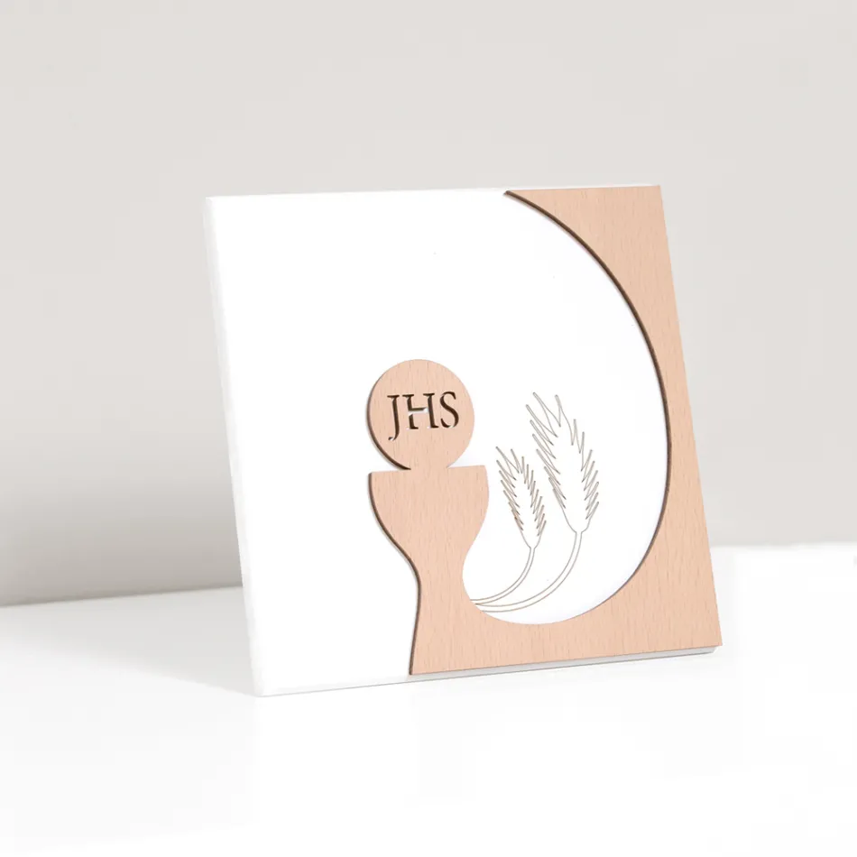 Kleine afbeelding van de eucharistie Lasergegraveerd Made in Italy - Ingrid Viadurini