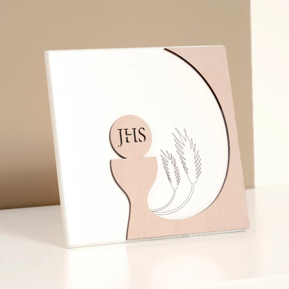 Kleine afbeelding van de eucharistie Lasergegraveerd Made in Italy - Ingrid Viadurini