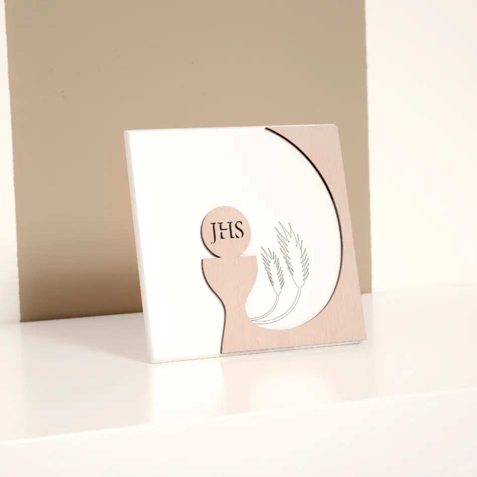 Kleine afbeelding van de eucharistie Lasergegraveerd Made in Italy - Ingrid Viadurini