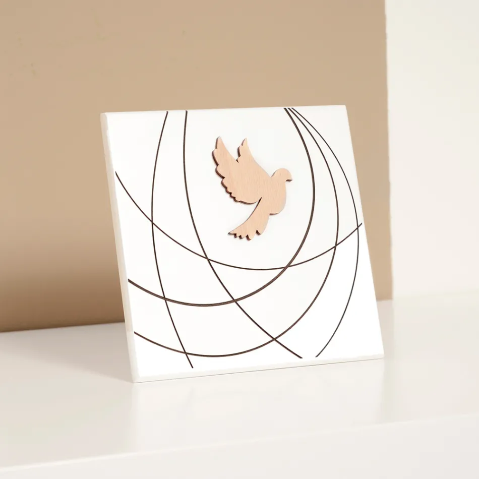 Lasergegraveerde afbeelding met heilige vormsel gemaakt in Italië - Mumbi Viadurini