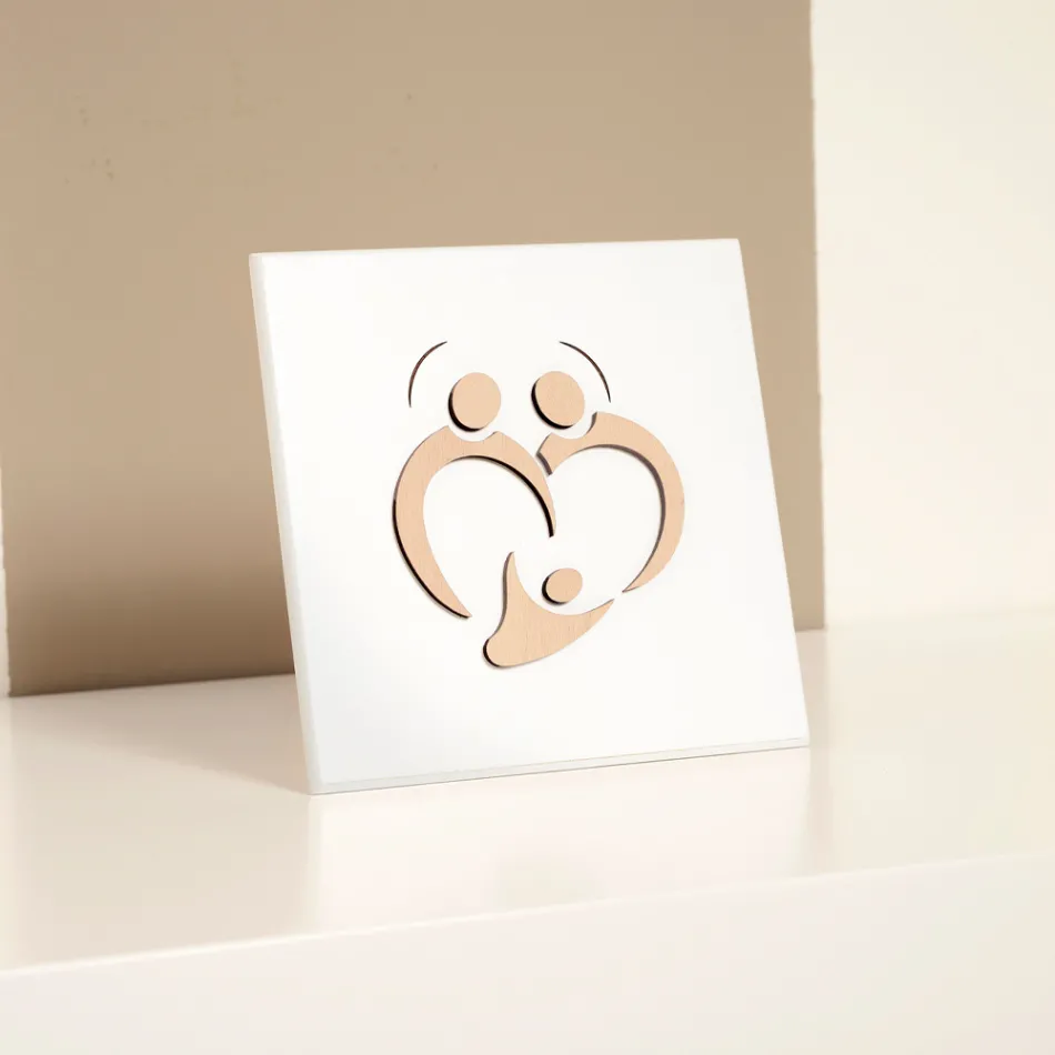 Heilige familiefoto met lasergravure Made in Italy - Zuleika Viadurini