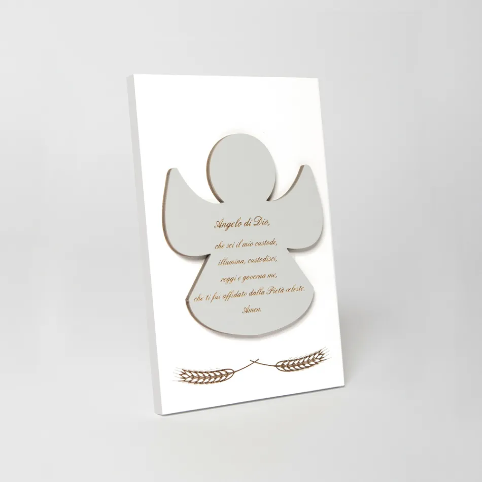Lasergegraveerde afbeelding van een gezegende engel gemaakt in Italië - Alain Viadurini
