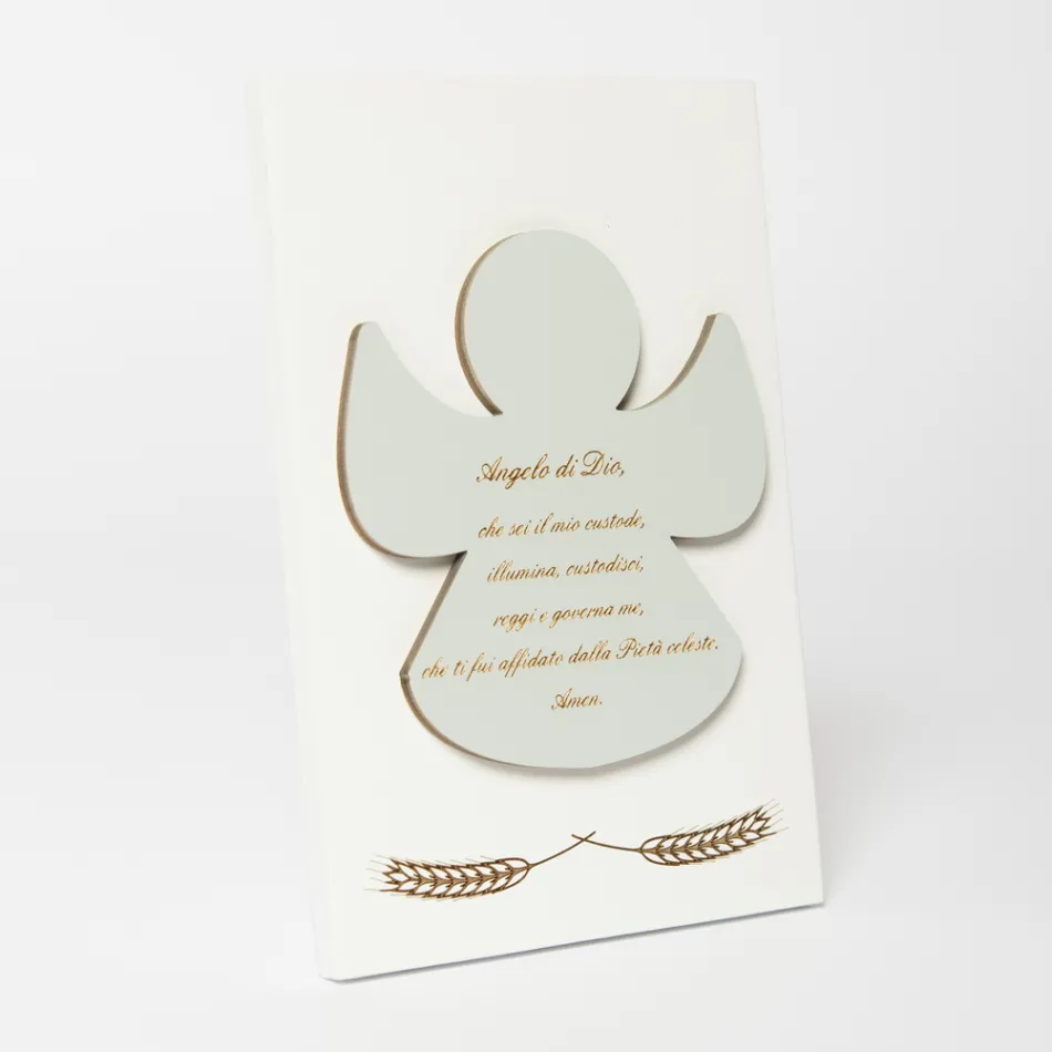 Lasergegraveerde afbeelding van een gezegende engel gemaakt in Italië - Alain Viadurini