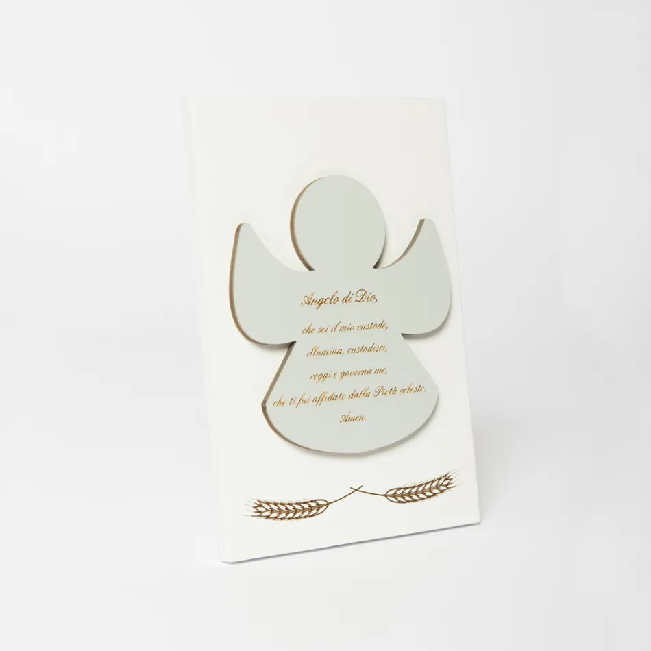 Lasergegraveerde afbeelding van een gezegende engel gemaakt in Italië - Alain Viadurini