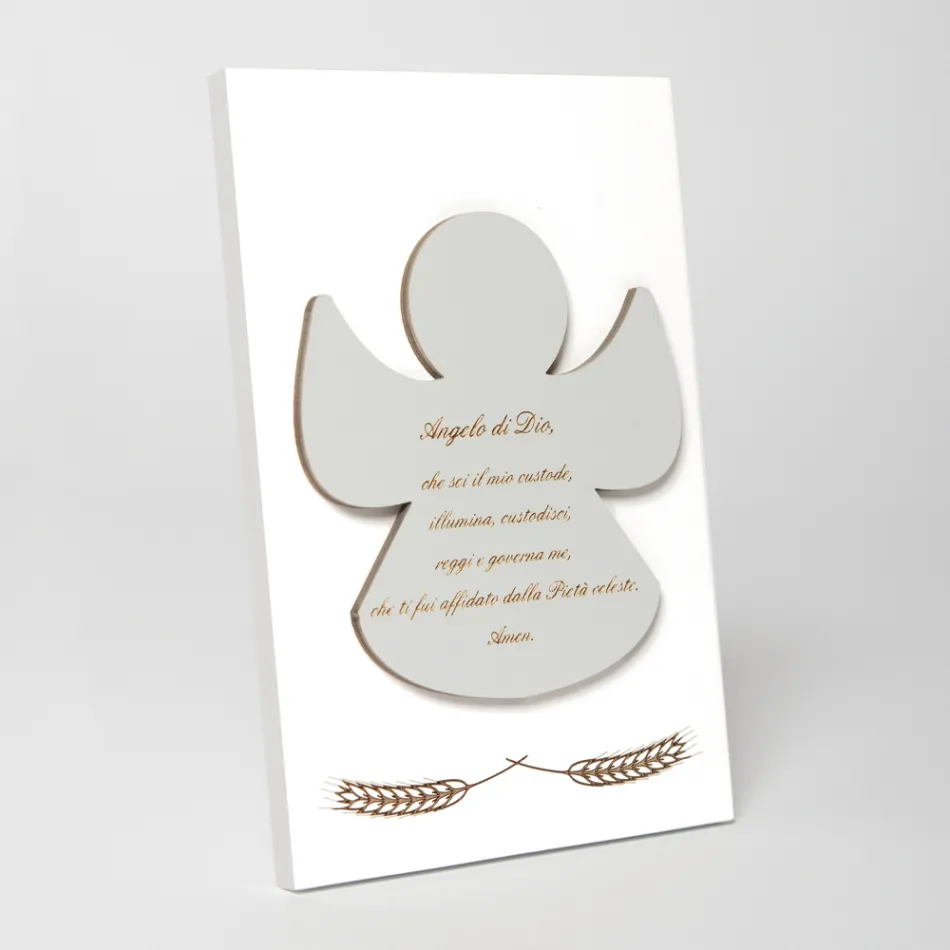 Lasergegraveerde afbeelding van een gezegende engel gemaakt in Italië - Alain Viadurini