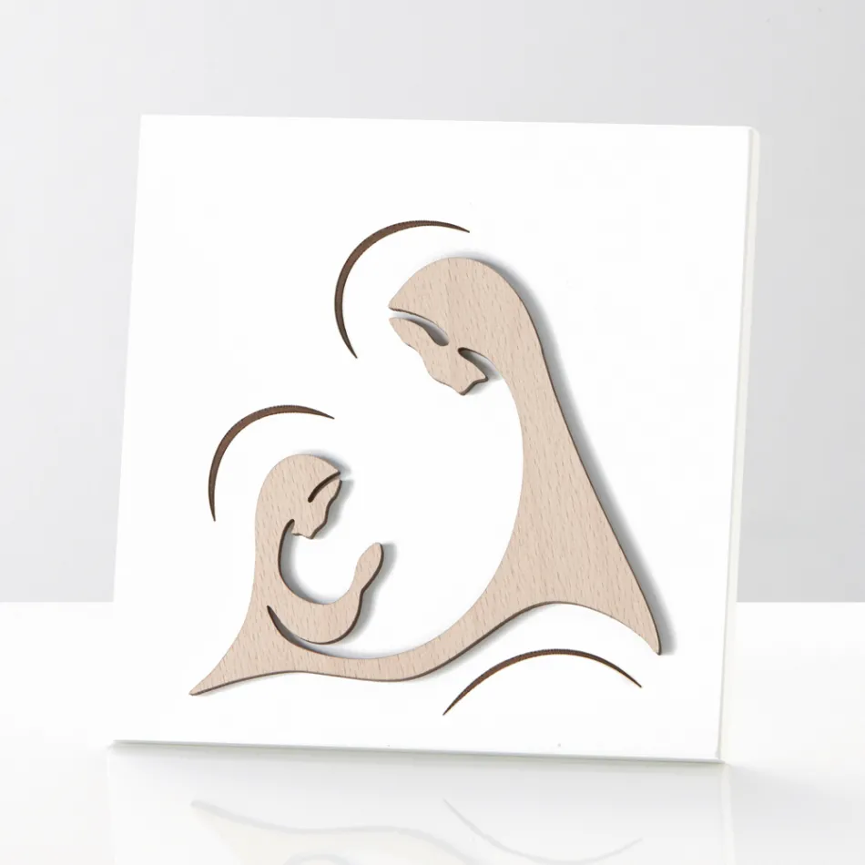 Afbeelding van de verschijning van de aartsengel aan de Madonna Gemaakt in Italië - Abu Viadurini