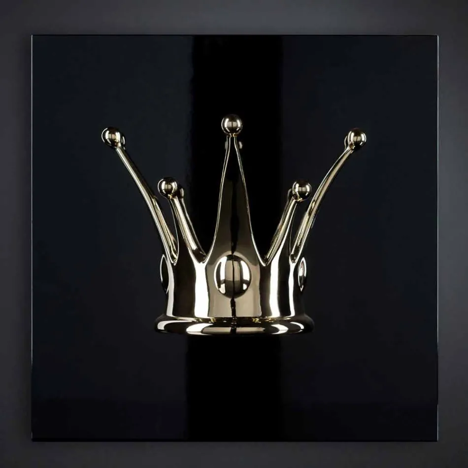 Moderne muurafbeelding in hout en hars Gemaakt in Italië - Corona Viadurini