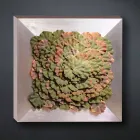 Moderne wandafbeelding in metaal en kunstbloemen Made in Italy - Gonio Viadurini