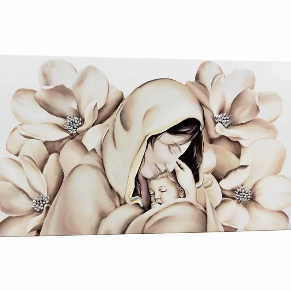 Modern design paneel in reliëf op canvas gemaakt in Italië Sole Viadurini