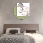 Houten foto met print van vader die zijn zoon kust Made in Italy - België Viadurini