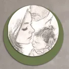 Houten foto met print van een verenigde familie Made in Italy - Canada Viadurini