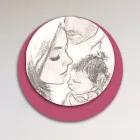 Houten foto met print van een verenigd gezin Made in Italy - Canada Viadurini