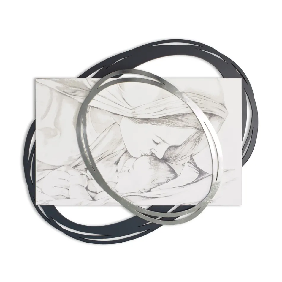 Lasergegraveerde afbeelding met Mary's Kiss to Jesus Made in Italy - Sylvie Viadurini