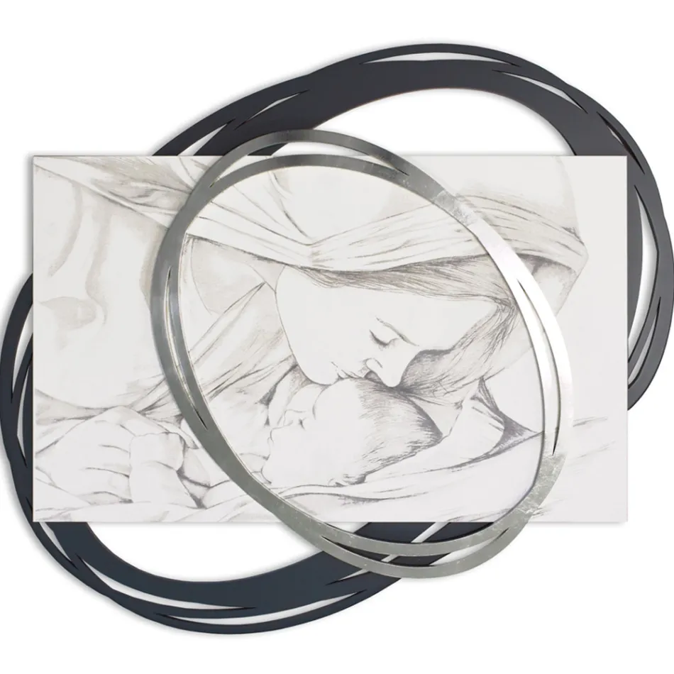 Lasergegraveerde afbeelding met Mary's Kiss to Jesus Made in Italy - Sylvie Viadurini