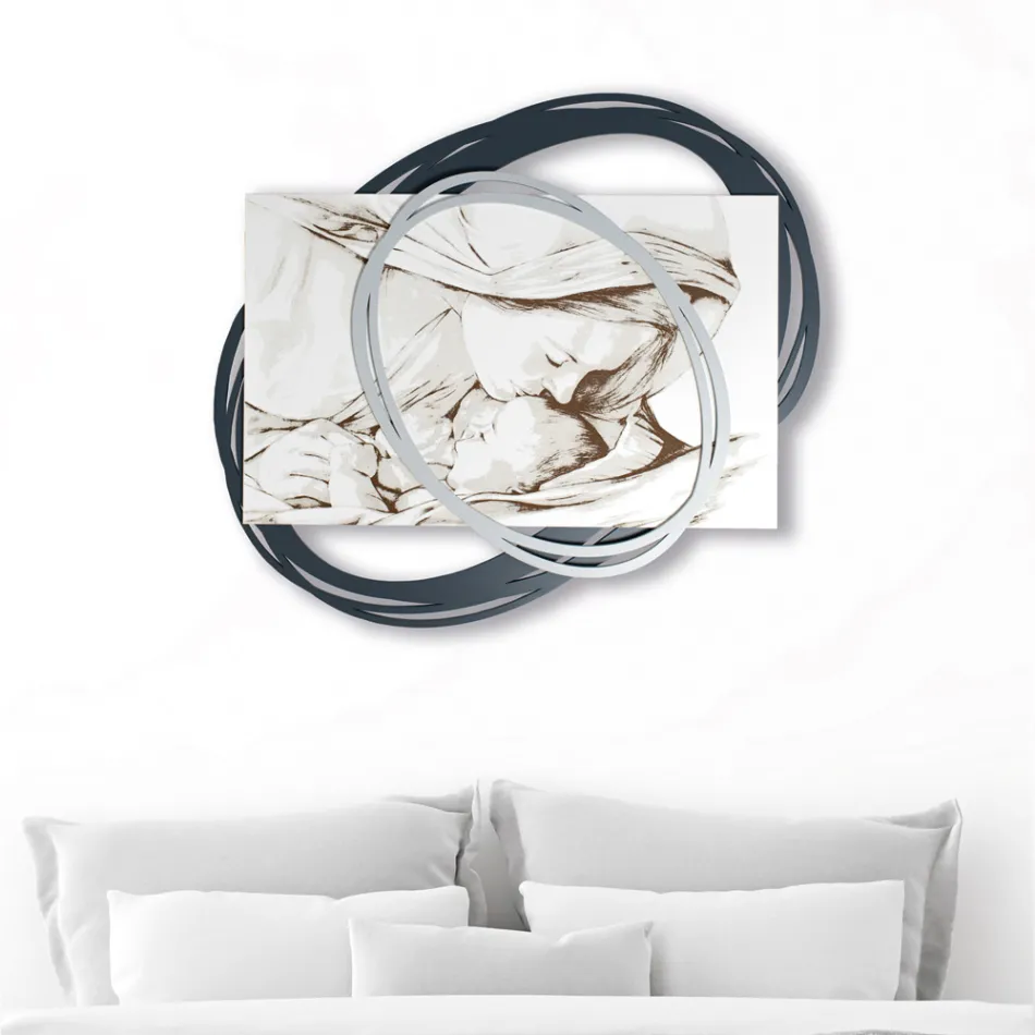 Lasergegraveerde afbeelding met Mary's Kiss to Jesus Made in Italy - Sylvie Viadurini