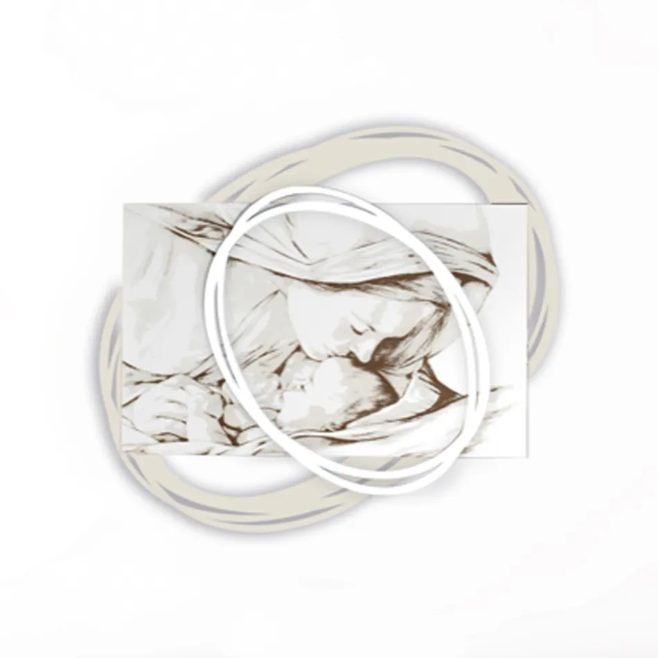 Lasergegraveerde afbeelding met Mary's Kiss to Jesus Made in Italy - Sylvie Viadurini