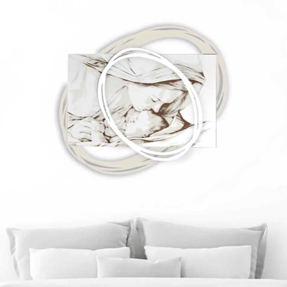 Lasergegraveerde afbeelding met Mary's Kiss to Jesus Made in Italy - Sylvie Viadurini