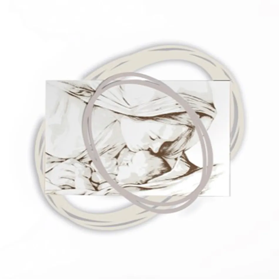 Lasergegraveerde afbeelding met Mary's Kiss to Jesus Made in Italy - Sylvie Viadurini