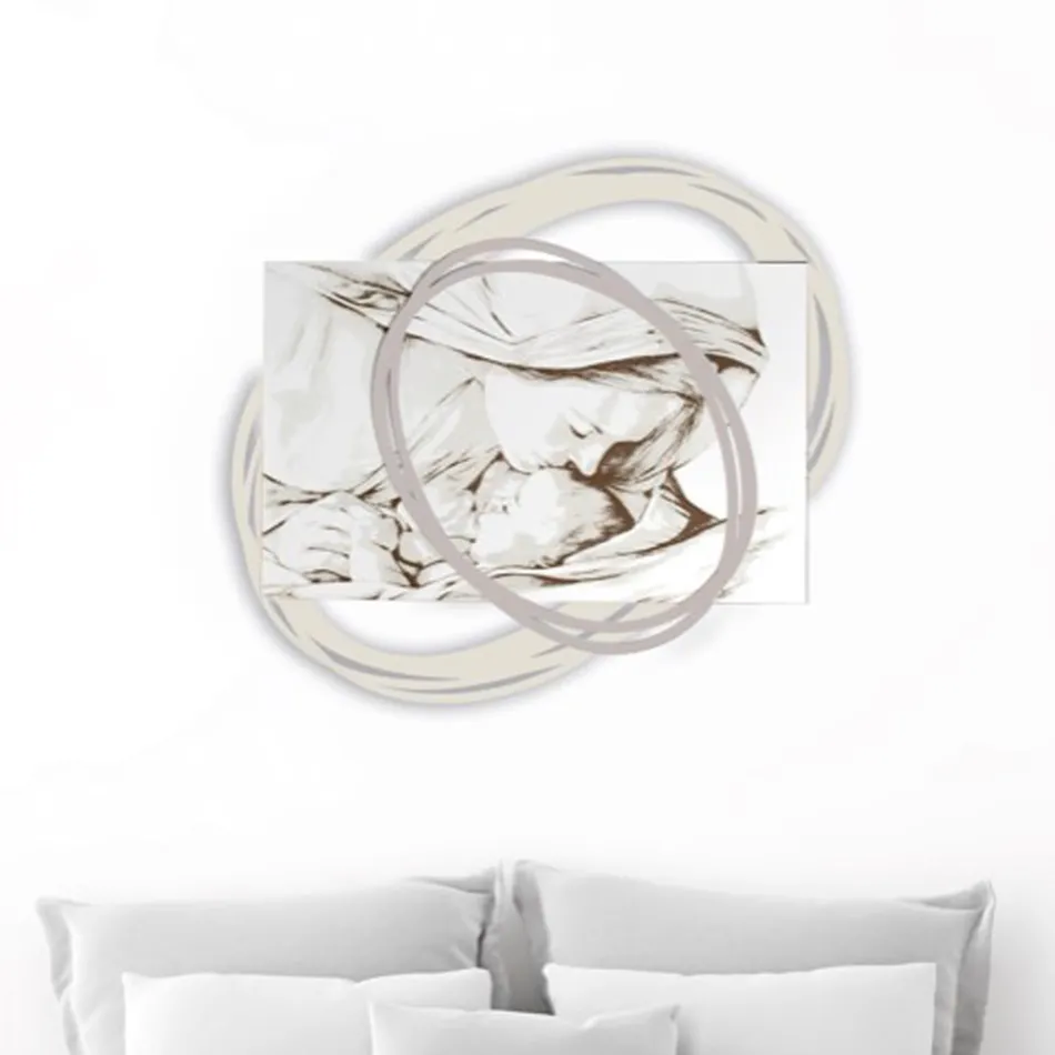 Lasergegraveerde afbeelding met Mary's Kiss to Jesus Made in Italy - Sylvie Viadurini