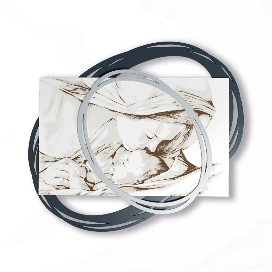 Lasergegraveerde afbeelding met Mary's Kiss to Jesus Made in Italy - Sylvie Viadurini