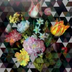 Moderne glazen wandafbeelding met bloemenprint Made in Italy - Ganza Viadurini