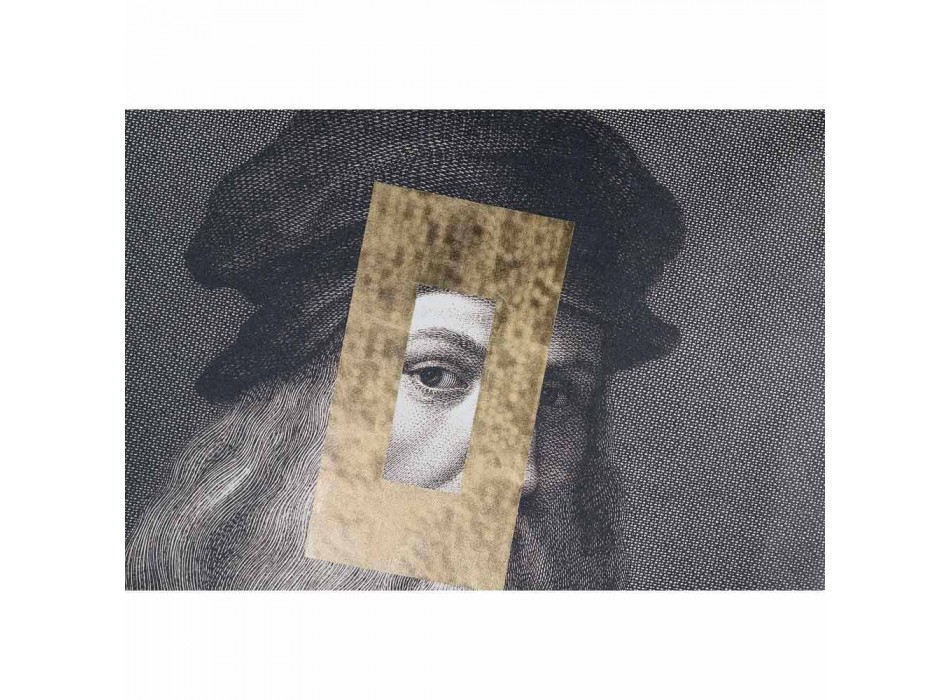 Moderne canvas foto bedrukt met bladgoud decoratie Made in Italy - Vinci Viadurini